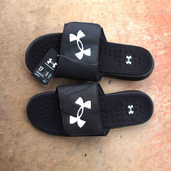Under Armour Ignite Pro Slides Men’s 17 Black NWT Comfort Recovery Sandals - Picture 3 of 8